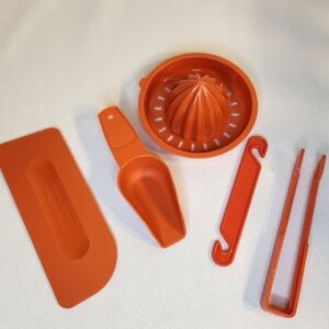 Lot of Vintage Orange Tupperware Gadgets 1970s Harvest Orange Tupperware